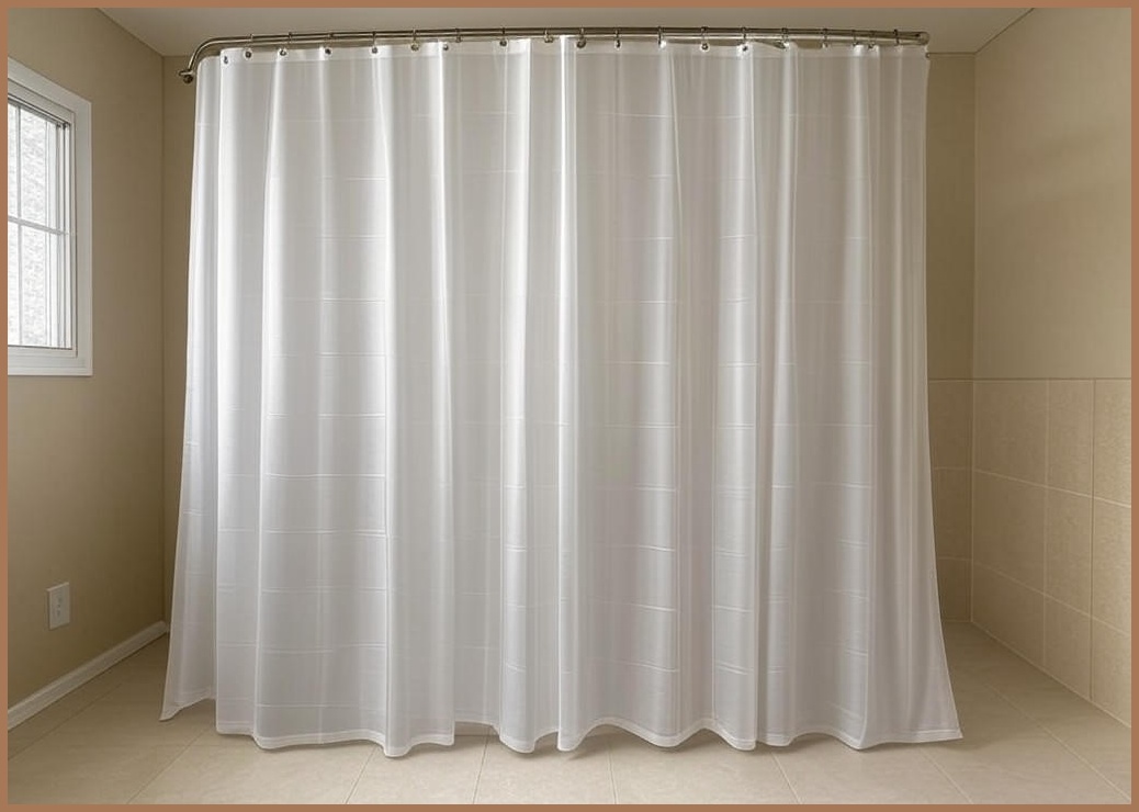 반투명 샤워커튼(180X180CM) (화이트) 욕실커튼 화장실커튼 욕실커텐 - 이미지 1