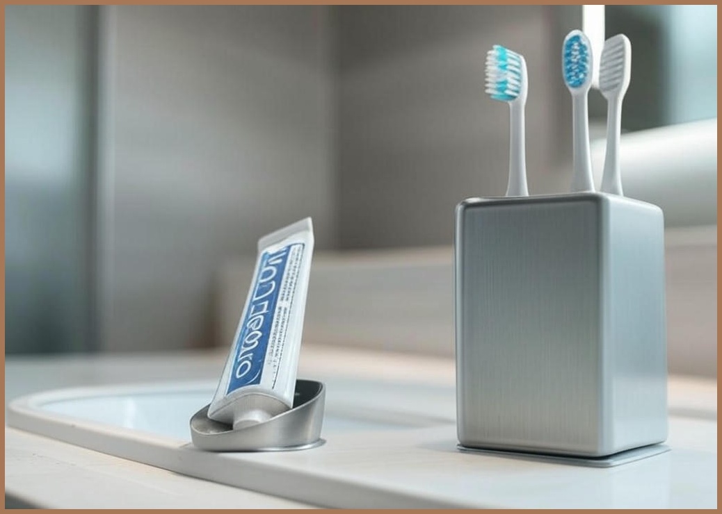 브로픽 무타공 클립형 치약걸이 4p + 치약클립 1p - 이미지 1