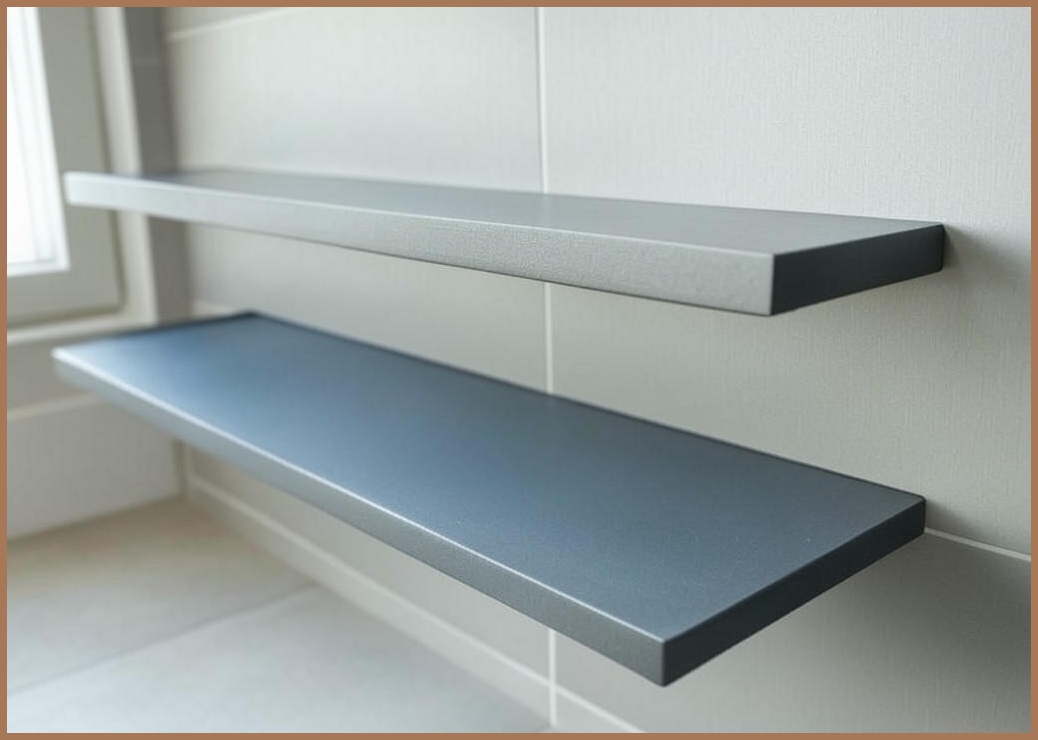 블루홀스 알루미늄 무타공 욕실 코너 선반 2P, 1세트, 다크그레이 2단