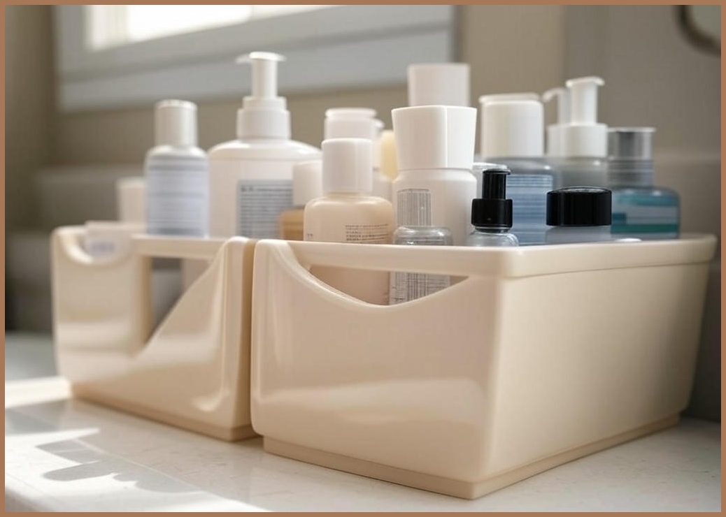 살림을 더하다 욕실용품 아이보리 정리함