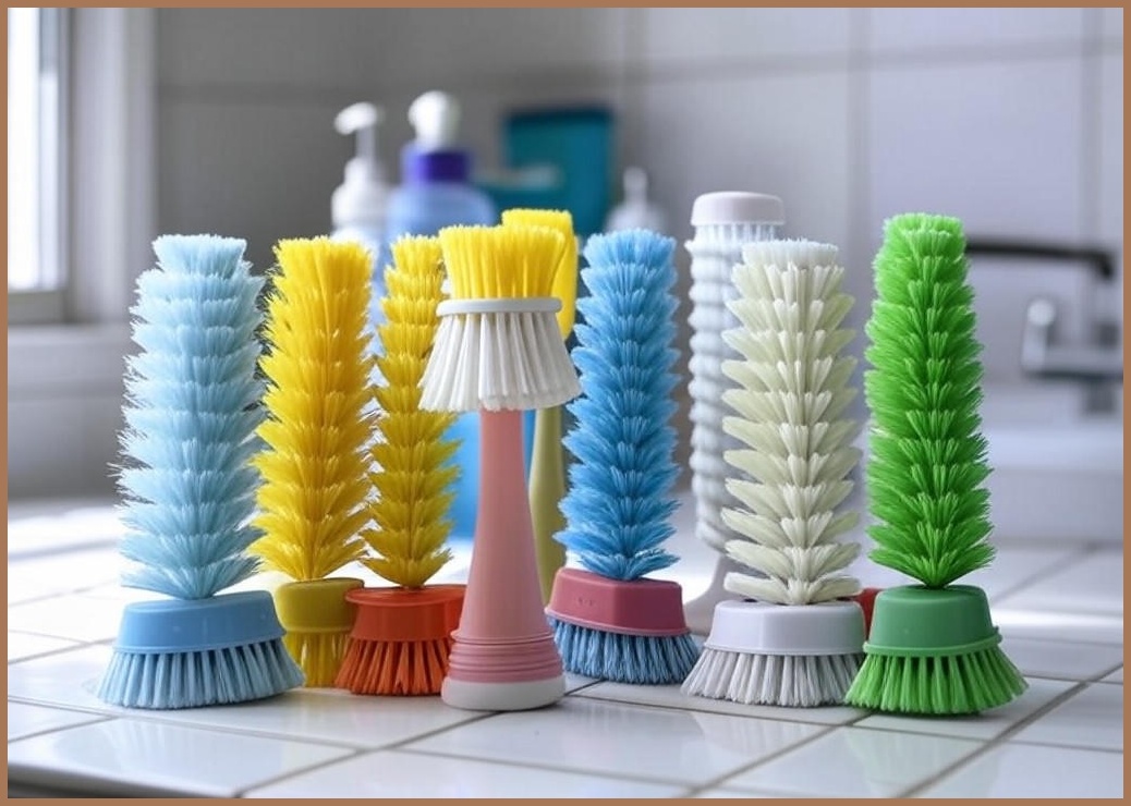 생활톡 화장실 청소도구 압축봉 브러쉬 솔 7종 세트 - 이미지 1