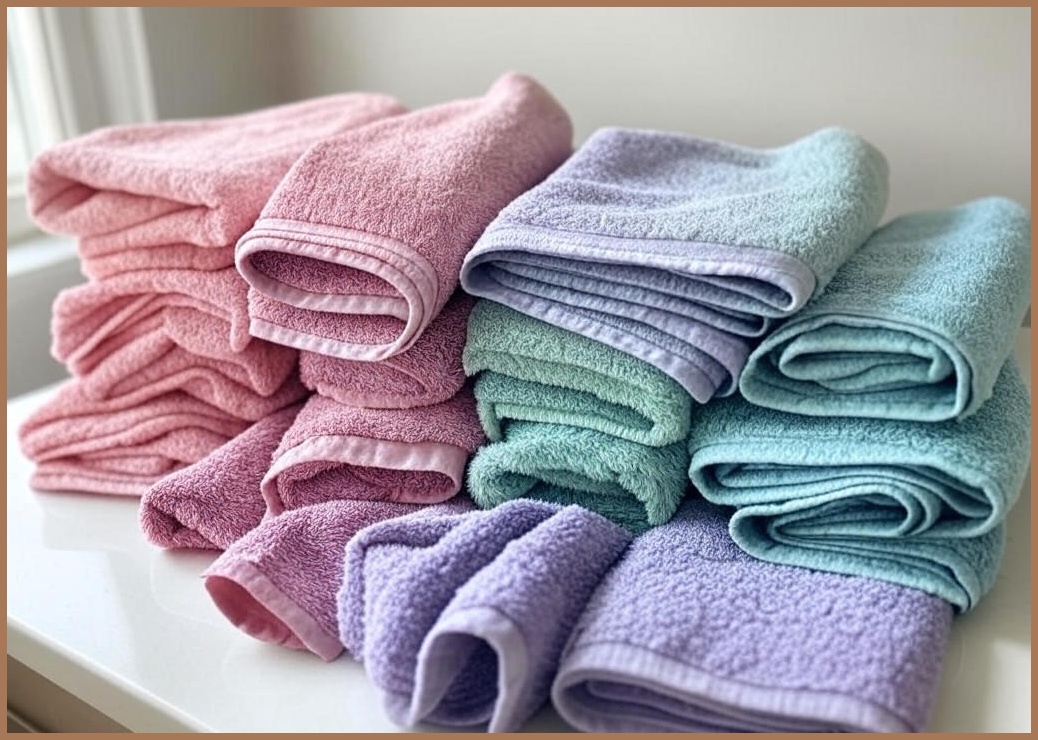 샤바스 매일쓰는 데일리 샤워타월 파스텔 4p - 이미지 1