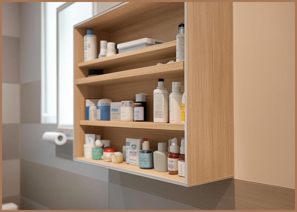 아이데이  다용도 무타공 부착식 물 빠짐 욕실 용품 보관 수납 함 세면대 일자 정리 대 주방 벽 틈새 선반