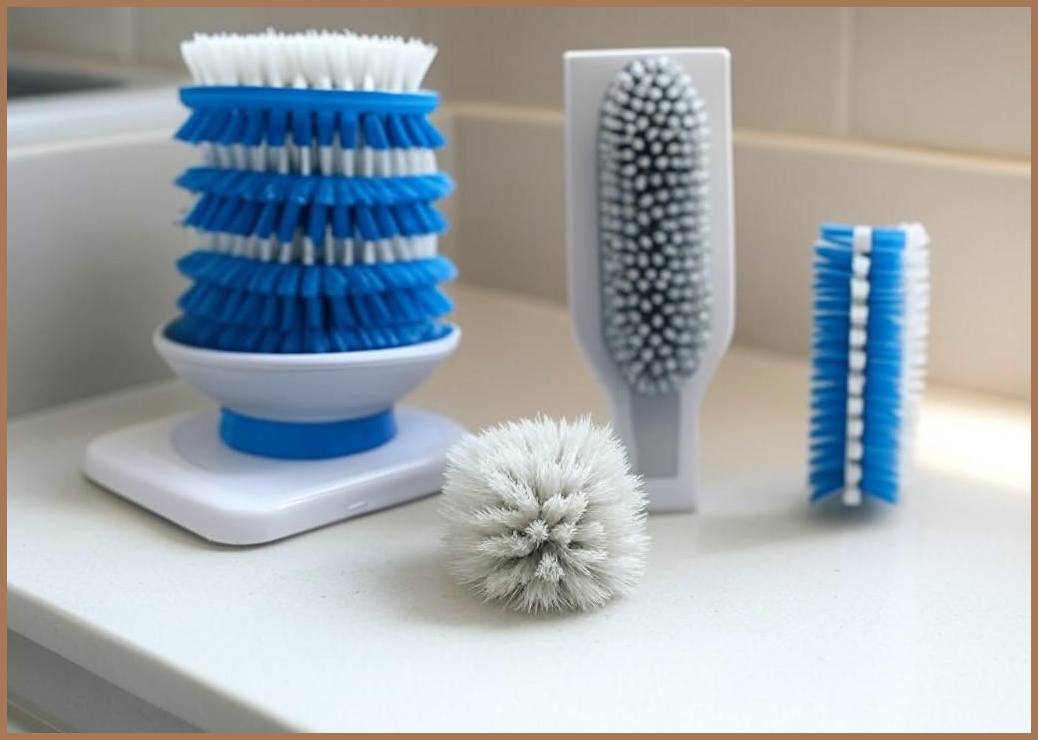 코멧 욕실 청소용 브러쉬 세트,다용도 걸이 + 손잡이 세척솔 + 사각 바닥솔 + 유리 닦이 틈새솔+ 롱틈새솔 - 이미지 1