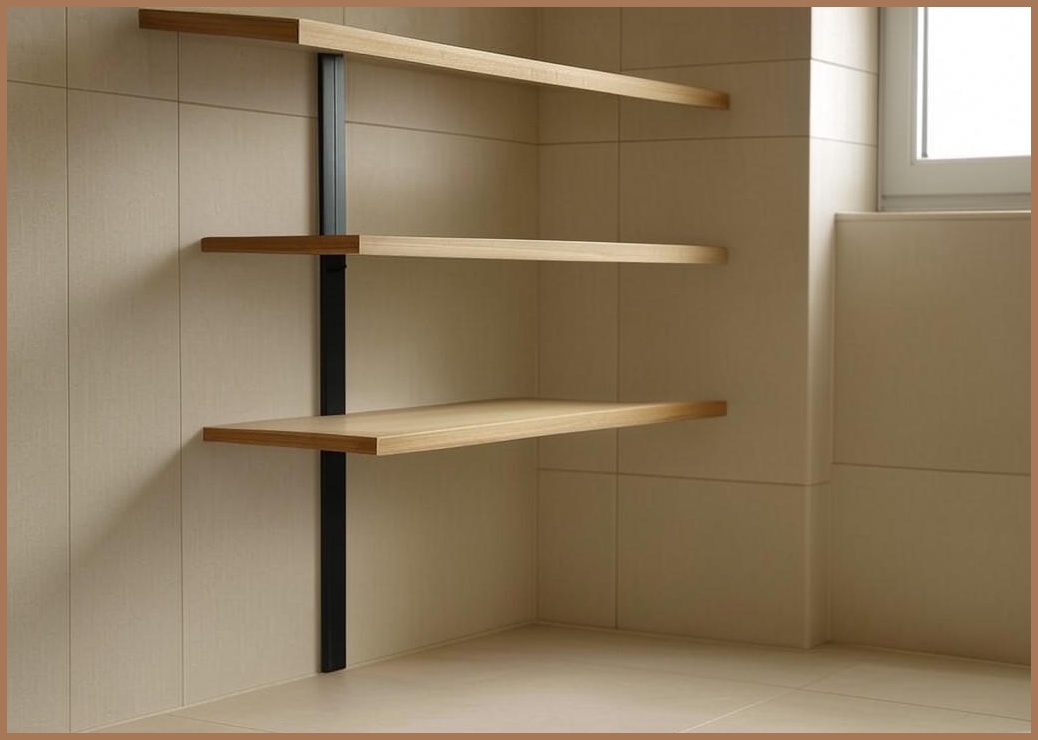 팍스리빙 국내생산 무타공 높이조절 틈새 욕실선반 - 이미지 1